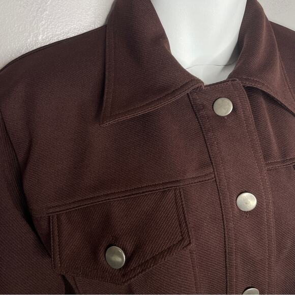 FREE PEOPLE Vintage Brown Jacket Womens Size Small Neutral Indie Sleaze Grunge - Picture 2 of 11